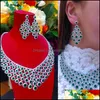 Earrings & Necklace Jewelry Sets Godki Luxury Set Fl Cubic Zircon Crystal Cz Dubai Bridal Wedding Dress Aessarie Drop Delivery 2021 Jol3Z