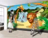 Animaux de bande dessinée 3d papier peint 3d moderne papier peint enfant chambre intérieur décoratif soie 3d papier peint Mural