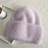 M332 nouveau automne hiver femmes tricoté chapeau chaud bonnet casquettes Angora lapin cheveux chapeaux