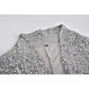 Sequins Långärmad Blazers Mode Kvinnor Glänsande Party Coat Silver Casual Sleeve Jacka Kvinna Chemise D35 211019