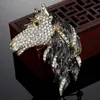 Zlxgirl Arrival Mężczyźni Zwierząt Para Biżuteria Moda Kolor Emalia Horse Heads Es Rhinestone Pins Broszka