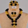 guld halsband afrikanskt beige simulerad pärla nigerianska bröllop set kostym afrikanska smycken set zz05 h1022