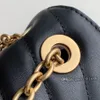 10A L Bag Top Designers Bags Womens black genuine cowhide new wave Zig Zag quilted Purses Handbags chain shoulder bag date code