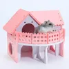 Forniture per piccoli animali Simpatico criceto che dorme Nido colorato Casa Creativa Cucciolo di orso in legno Doppio ambientale