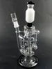 Bianco latte con fondo nero Bong per acqua in vetro Narghilè Recycle Oil Dab Rigs Pipa per fumare con giunto femmina da 14 mm