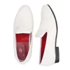 Beyaz Baskı Pamuk Moccasin Elbise Ayakkabı El Yapımı erkek Loafer'lar İngiliz Klasik Tarzı Erkek Sigara Terlik Artı Boyutu