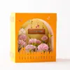 3D Pop-Up Cards Carnation Flowers Greeting Cards for Mother's Day Teacher's Day Hollow Paper Carving Gifts Postcard