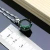 Punk Style Mode Dames Sier 925 Sieraden Sets Big Gem Emerald Wit Topaz Bridal Sieraden Armband Ring Ketting Kit Gift