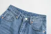 Femmes Chic Mode Déchiré Trou Jambe Large Jeans Vintage Taille Haute Zipper Fly Denim Pantalon Femme Pantalon Mujer