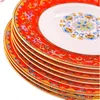 86pieces enamel color bone china tableware set Jingdezhen painted gold high-end dishes home to move the wedding Hotel Clubhigh quatity