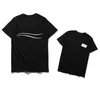 メンズTシャツの手紙ストライプの印刷ラウンドネック半袖Tシャツファッションホビーデザイナー黒と白S-2xL