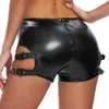 Kvinnors trosor kvinnor mode shorts poldans kostymer patent läder strappy byte femme exotiska byxor body latex clubwe174v