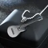 Gold Black Music Guitar Necklace Stainless Steel Pendant Necklaces for Women Men Hip Hop Fashion Jewelry Will and Sandy Gift