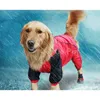 Tessuto impermeabile per cani grandi cani abiti adorabili con berretto Labrador Samoye Golden Retriever Big Dog Raincoat Chubasquero Perro 201015