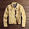 Men039s Kurtki 2021 Slim Mens and Coats Casual Denim Jacket Men Veste Homme Jeans Male Khaki Army Green Red5076431