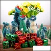 Natal festivo festivo suprimentos gardenchristmas decorações 22 pcs mini árvore sisal cedro decoração pequena - ouro sier azul verde whit