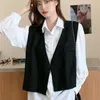 Werrueruyu Wiosna Jesień Kobiety Casual Solid Blazer Kamizelka Kobieta Bez Rękawów Slim Kurtka Elegancka Biurowa Lady Kamizelka Kamizelka 210608