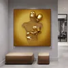 Silver Metal Figure Statue Wall Art Canvas Painting Romantic Lover Sculpture Poster Picture for Living Room Home Decor Print No F9788555