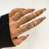 IFMIA Vintage Silver Color 10 SZTUK / Set Snake Serce Połączenie dla kobiet 2021 Trend Damska Gwiazda Czaszka Pierścienie Punk Biżuteria