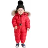 2020冬の新しい赤ちゃん子供の男の子と女の子のワンピースの厚い服のアライグマ犬の毛皮襟ダウンジャケット