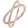 Księżniczka Okrągły Cut Diamond Pierścień 18K Rose Gold Cross Wypełnione Biżuteria Bridal Wedding Rour Regentary