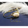 Lii ji sötvattenspärla barock pärla guldfärg armband armband för kvinnor smycken Q0720