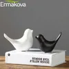 Ermakova The Mid Century Bird Figurine House Bird Animal Statue Dove of Peace European Mascotte Home Bar Coffee Decor 210811