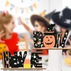 Party Supplies Halloween Decoration Wooden Letter Ornaments Painted Pumpkin Trick or Treat Home Dinner Table Decor XBJK2107