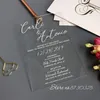 Bröllop akrylinbjudan rosa blomma rosor bröllop inbjudan anpassade akryl bröllop inbjudan carte inbjudan mariage box kort