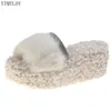 Tofflor Kvinnors Fluffy Platform Fashion Plush Inomhus Wedge Ytmtloy House Skor Ladies Sandals Zapatillas Mujer Casa