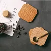 Tappetini in legno di ciliegio, tè e caffè, sottobicchieri quadrati in legno, durevoli tappetini resistenti al calore