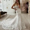 Mermaid Sweetheart Vintage V Neck Bridal Gowns Tiered Skirt Ruffles Princess Trumpet Vestidos De Novia Wedding Dresses estidos