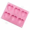 6 cavité diamant Silicone gâteau moule Silicone 3D coeur forme Fondant gâteau chocolat cuisson moule moule modélisation décor