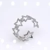 Hollow Star Open Ring Gold Silver Women Stars Finger Rings Gift for Love Girlfriend Fashion Jewelry Accessories