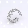 Hollow Star Open Ring Goud Zilver Dames Sterren Vinger Ringen Gift voor Love Girlfriend Mode-sieraden Accessoires