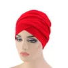 Vrouwen Moslim Lange Tail Sjaal Hat Turban Chemo Cap Haarverlies Islamitische Headwrap Head Cover Wrap Caps Headwear Mutie Bonnet Hat Nieuw