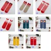 8 couleurs chaussettes de noël femmes dessin animé Santa Elk motif chaud coton moyen Tube coloré hiver bas de noël HH21-759