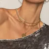 Romad Fashion 925 Sterling Silver Choker Halsband för Kvinnor Punk Ins Zircon Strand Paperclip Chain Clavicle Halsband Krage Q0531