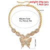 Decopunk Europäische und amerikanische Trend-Damen-Halskette mit eingelegtem Strass-Schmetterling, Hip-Hop-Legierung, Party-Stil, modische Schlüsselbein-Halskette
