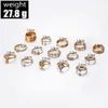 S2587 Fashion Jewelry Knuckle Ring Set Rhinestone Crown Flower Stacking Rings Midi Rings 15pcs/set