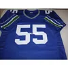 Aangepaste 001 Brian Bosworth # 55 lb genaaid retro-jersey voetbal jersey Size S-4XL of Custom Any Name of Number Jersey