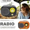 Audio Multifunctional DC 5V Bluetooth Radio Home ABS Gift Mini Portable Retro Aux USB Rechargeable FM Speaker Music Player