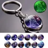 Luminous Keychain Brilho no escuro 12 Zodiac Sign Esfera Bola Chave de Cristal Scorpio Leo Gemini Constellation Presente de Aniversário