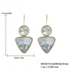 Moda Multi-Color Rhinestone Quadrado Dangle Brinco para Mulheres Crystal Jewelry Declaração Brincos