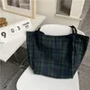 Bel Çantaları Ekstra Büyük Kadın Yün Tuval Kontrol Edilmiş Desen Tasarım Çanta Yumuşak Sıcak Bez Kumaş Büyük Tote Bayanlar Günlük Omuz Çantası