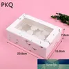 Gift Wrap 30Pcs Cardboard Cupcake Packaging Box 2/6 Cup Paper Cake White Kraft Baking Boxes With Window1 Factory price expert design Quality Latest Style Original