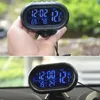 Decorazioni interne Orologio digitale per auto 12V e termometro voltmetro temperatura Display LCD per cruscotto con tester di tensione retroilluminato235F