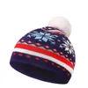 Inverno Caldo Lavorato A Maglia Slouchy Berretti Bambini Natale Chunky Pom Pom Cappello Cartoon Xmas Skull Cap Raindeer Elk Babbo Natale Fiocco di neve Cappello lavorato a maglia Sci Copricapo all'aperto