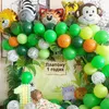 Djurballonger Garland Kit Jungle Safari Tema Party Supplies Kids Party Favors Boys Birthday Party Baby Shower Decorations 210626