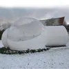 Tente dôme gonflable personnalisée avec salle de bain et entrée glamping sphère transparente bulle el Camping familial Igloo Livin219I